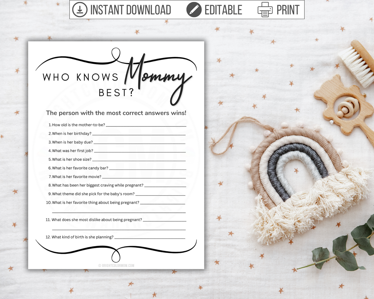 Who Knows Mommy Best? Printable Baby Shower Game – Bright Color Mom Shop who-knows-mommy-best-printable-baby-shower-game-bright-color-mom-shop