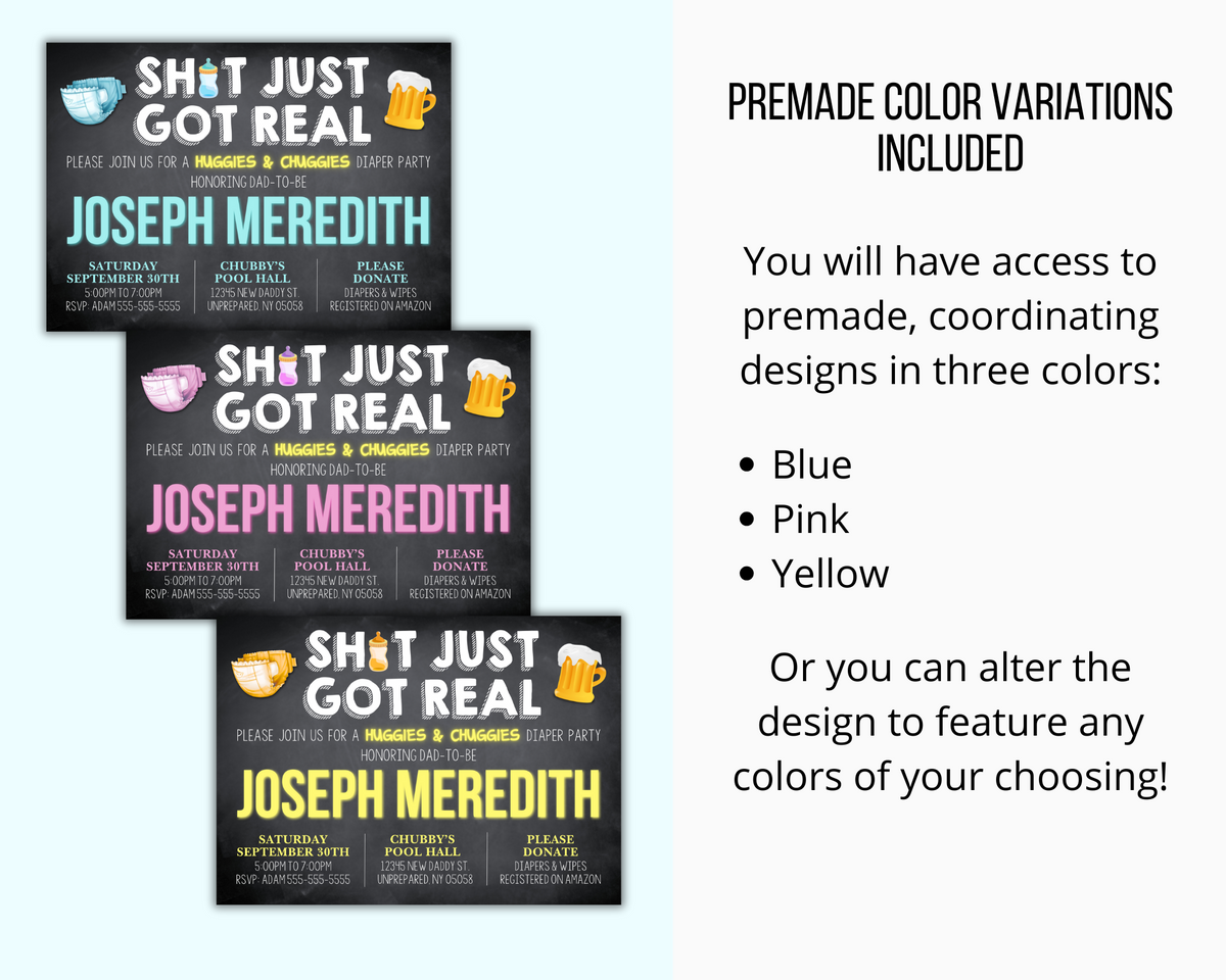 Free editable diaper 2024 party invitation templates