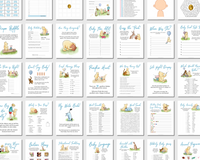 Classic Winnie-the-Pooh Baby Shower Printables Bundle (Blue for Baby Boy)