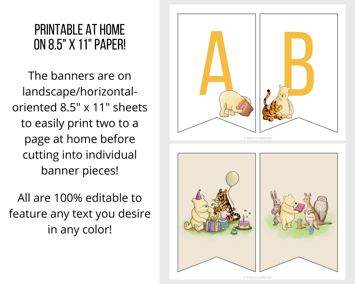 Classic Winnie-the-Pooh Printable Baby Shower Banner Flags – Bright Color Mom Shop classic-winnie-the-pooh-printable-baby-shower-banner-flags-bright-color-mom-shop