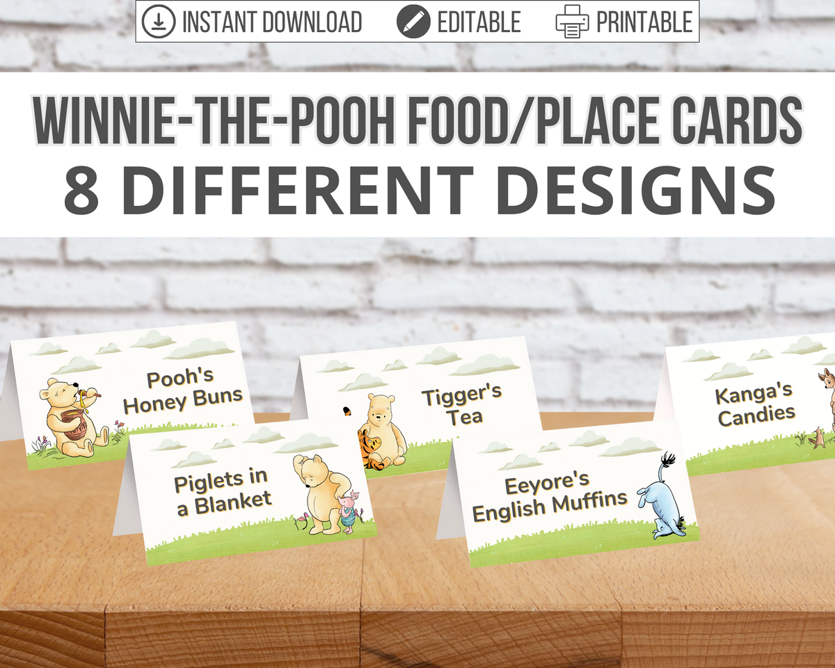 Classic Winnie-the-Pooh Editable Tented Food/Place Cards – Bright Color Mom Shop classic-winnie-the-pooh-editable-tented-food-place-cards-bright-color-mom-shop