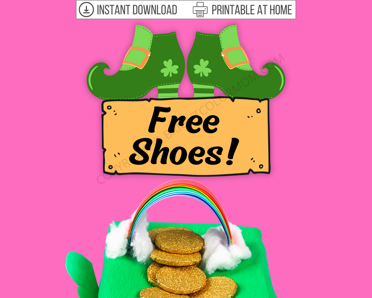 Free Shoes Printable Leprechaun Trap Sign – Bright Color Mom Shop