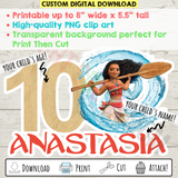 Custom Printable Moana Cake Topper