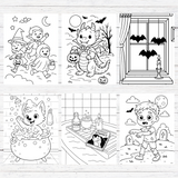 Cute Halloween Coloring Book (50 Pages)