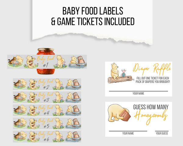 Winnie The Pooh Baby Shower Games - D290 - Baby Printables
