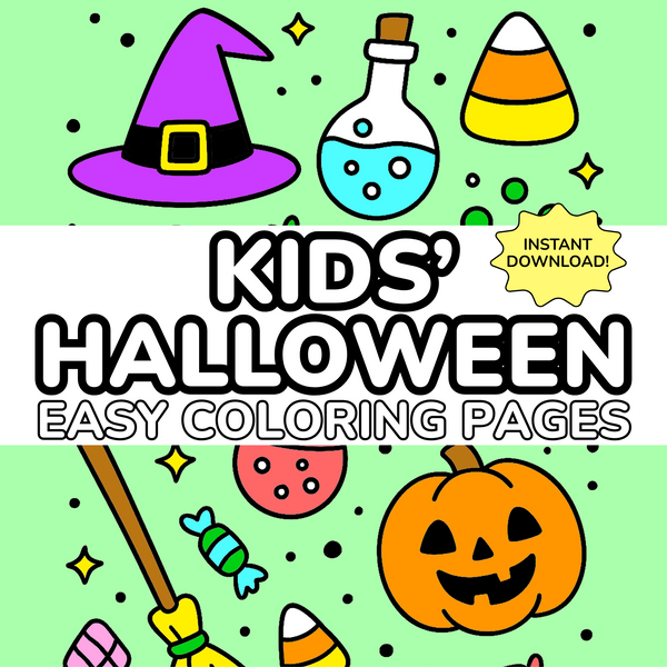Cute Halloween Coloring Book (50 Pages)