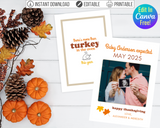 Printable Thanksgiving Pregnancy Announcement Card (Editable)