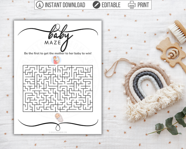Baby Maze Printable Baby Shower Game