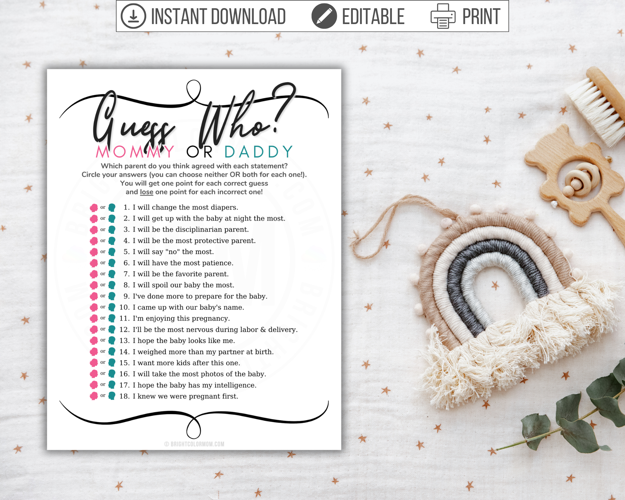 Guess Who? Mommy or Daddy Printable Baby Shower Game – Bright Color Mom Shop guess-who-mommy-or-daddy-printable-baby-shower-game-bright-color-mom-shop