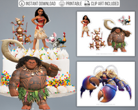 Printable Moana Character Cake Toppers