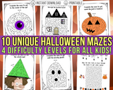 Printable Halloween Maze Worksheets for Kids