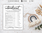 International Traditions Printable Baby Shower Game
