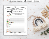 Children's Books Emoji Pictionary Printable Baby Shower Game