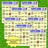 2026 Super Bowl Commercial Bingo Game