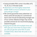 2026 Super Bowl Commercial Bingo Game