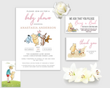 Classic Winnie-the-Pooh Baby Shower Printables Bundle (Pink for Baby Girl)