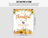 Printable Thanksgiving Pregnancy Announcement Wine Label (Editable)