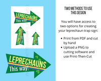Leprechauns This Way Arrow Printable Sign for Trap