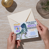 Three-Rex Dinosaur 3rd Birthday Invitation