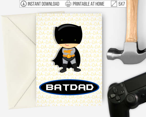 Printable Batman Father's Day Card