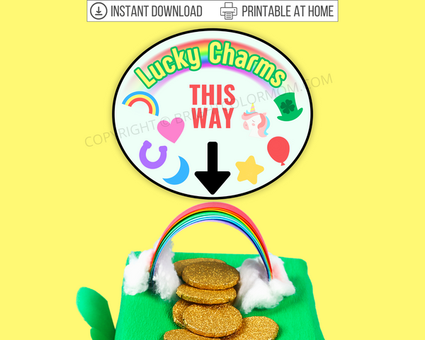 Lucky Charms This Way Printable Leprechaun Trap Sign