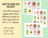 Printable Christmas Tags (Set of 8)