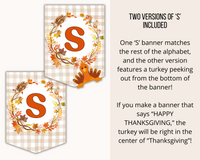 Printable Happy Thanksgiving Banner (Full Alphabet)