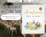 Classic Winnie-the-Pooh Editable Baby Shower Welcome Sign