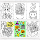 Cute Halloween Coloring Book (50 Pages)