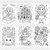 Cute Halloween Coloring Book (50 Pages)