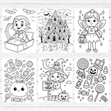 Cute Halloween Coloring Book (50 Pages)