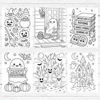 Cute Halloween Coloring Book (50 Pages)