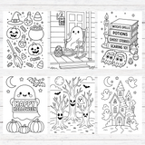 Cute Halloween Coloring Book (50 Pages)