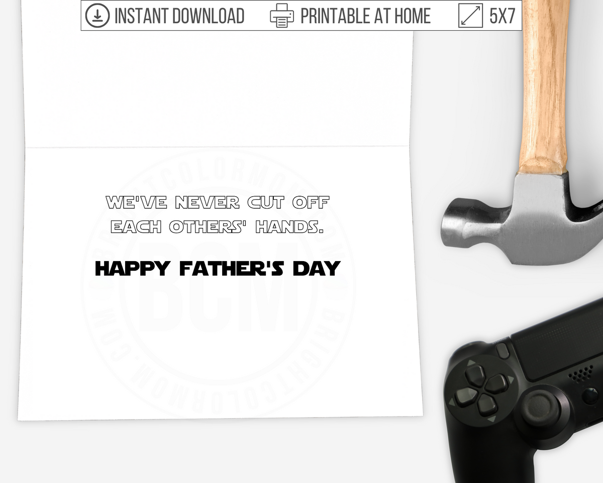 Printable Star Wars Father's Day Card Featuring Darth Vader – Bright ...