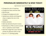 Editable Pregnancy Announcement Movie Poster Template