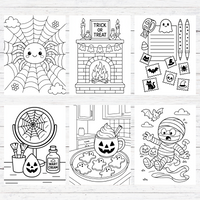 Cute Halloween Coloring Book (50 Pages)