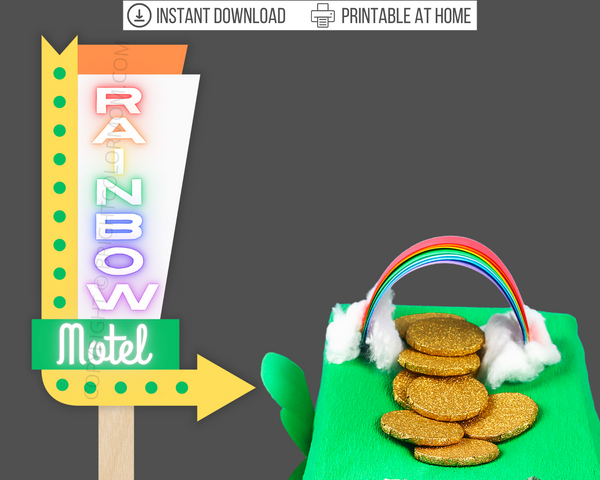 Rainbow Motel Printable Leprechaun Trap Sign