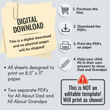 All About Dad and All About Grandpa Father's Day Questions