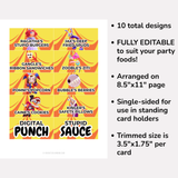 Editable Amazing Digital Circus Food/Place Cards