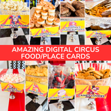 Editable Amazing Digital Circus Food/Place Cards