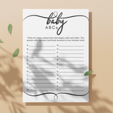 Baby ABCs Baby Shower Game