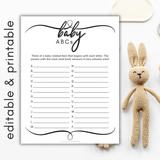 Baby ABCs Baby Shower Game