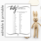 Baby Animal Match Baby Shower Game