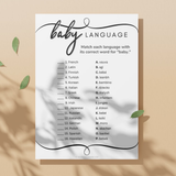Baby Language Baby Shower Game