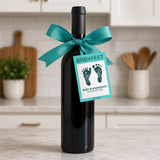 Editable Babyfeet Pregnancy Reveal Wine Label