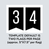 White and Black Birthday Banner with Full Alphabet and Numbers