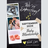 Custom Pregnancy Announcement Card with Photo Strip