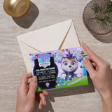 Editable Coral Paw Patrol Party Invitation