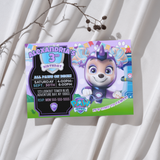 Editable Coral Paw Patrol Party Invitation