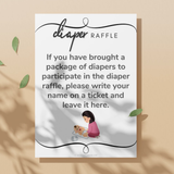 Diaper Raffle Sign and Tickets for Baby Shower